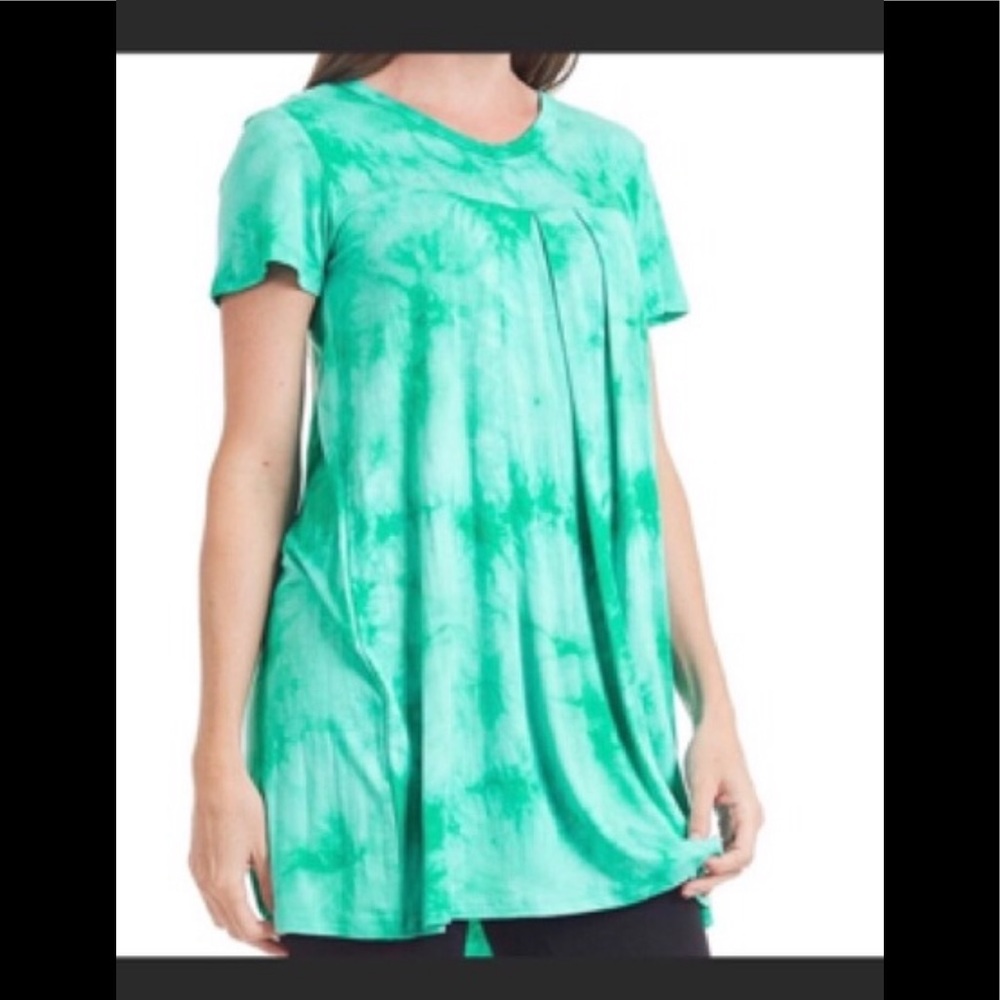 🆕 Come Together CA Green Pleated Tunic/Long Tee